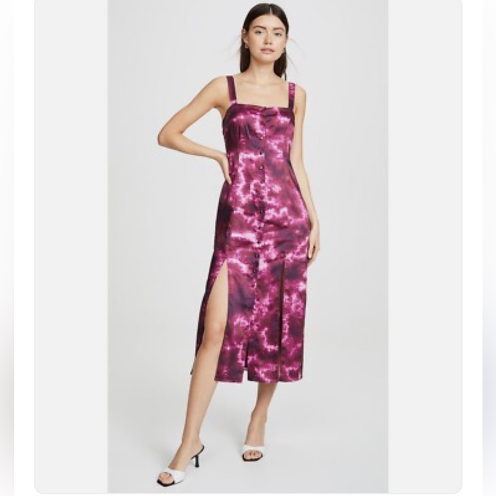 Cinq a sept Alexa Pink Tie Dye Dress with Split Hem Size 2